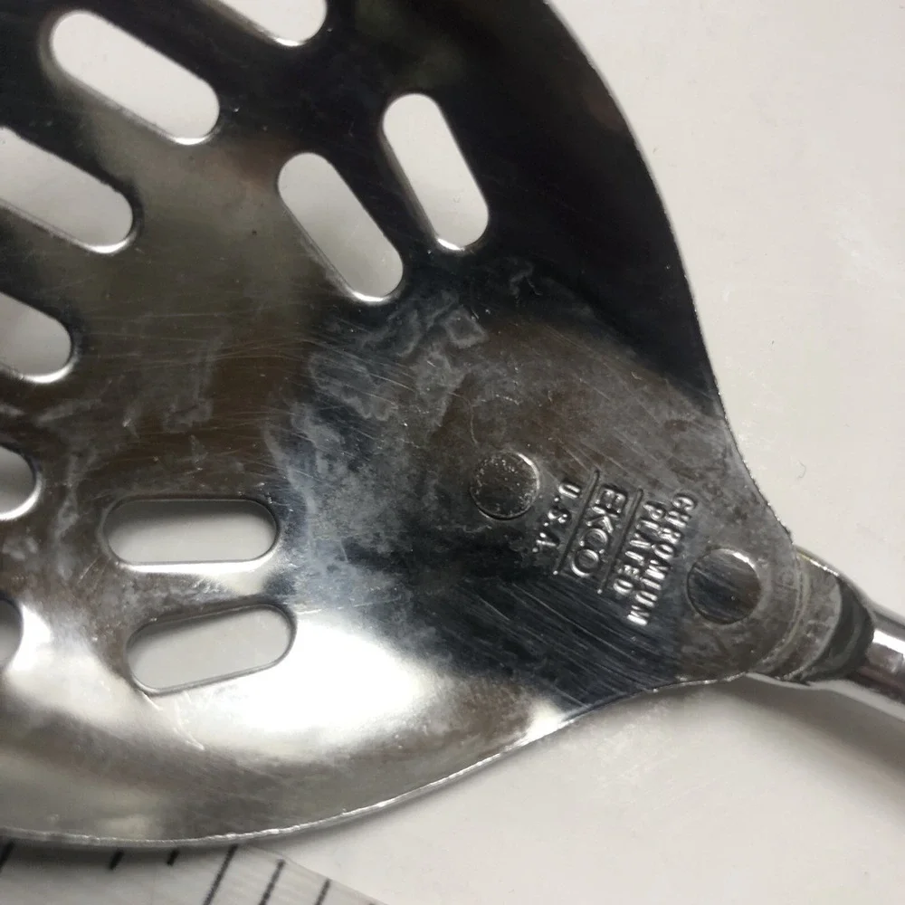 Vintage EKCO Slotted Serving‎ Spoon 12